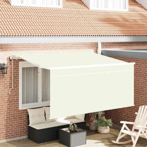 Toldo Retrátil Creme 300 x 200 cm Poliéster e Alumínio