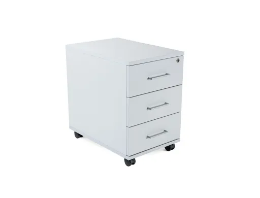 Armario Rocada com Tres Gavetas Serie Store 58x40x59,5 cm Acabamento Ab02 Aluminio/Cinza