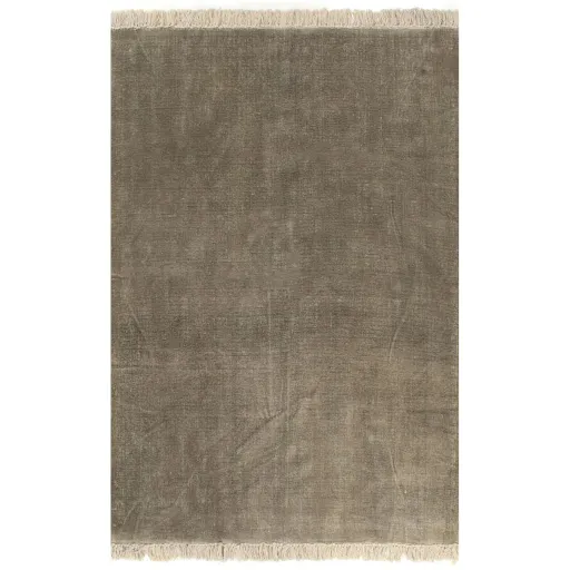 Tapete Kilim em Algodão 160x230 cm Cinzento-Acastanhado
