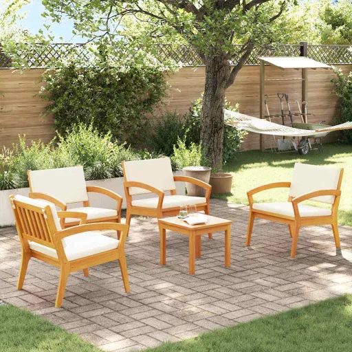 Conjunto Bistro com Almofada   Castanho Poliéster (5 pcs)