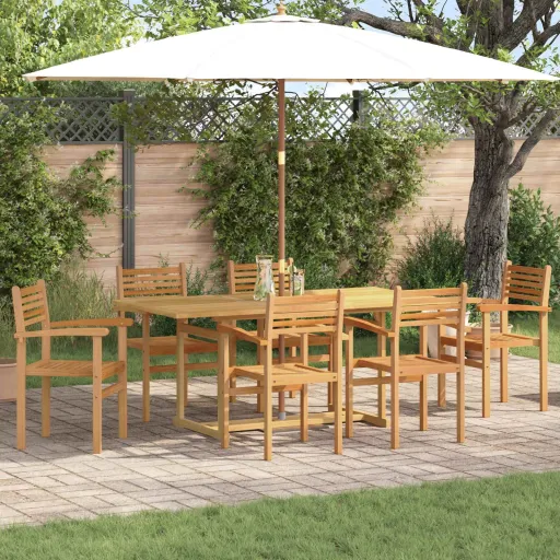 Conjunto de Jantar para Jardim   Castanho (7 pcs)