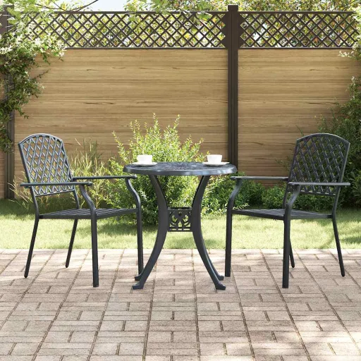 Cadeira de Jardim   Antracite 56 x 65 x 89 cm Aço (2 pcs)