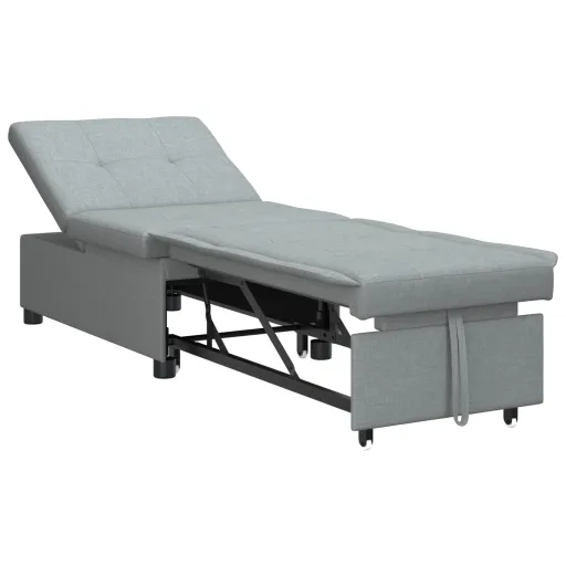 Sofá-Cama Retrátil Cinzento-Claro 194 x 50 x 82 cm