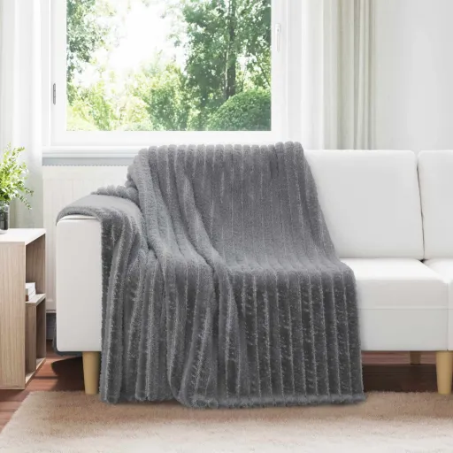 Cobertor Cinza Escuro 200 x 150 cm Lã