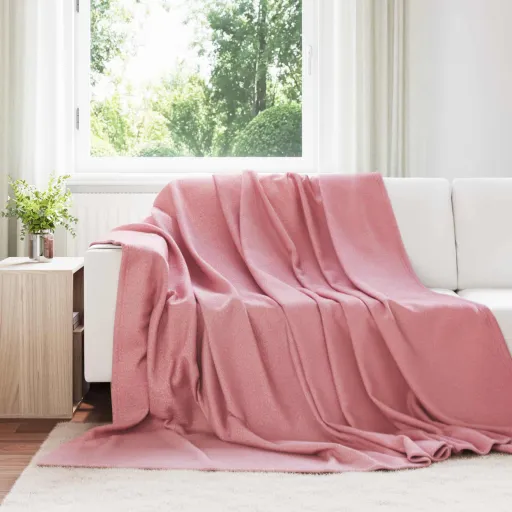 Cobertor Rosa 240 x 220 cm Lã