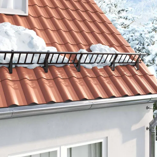 Guarda de Neve para Telhado Preto 300 x 29,5 x 34,5 cm Aço