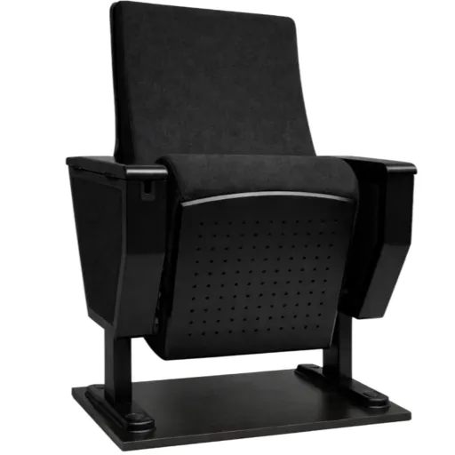 Cadeira Auditório Elite Preta com Palmatória Conforto Profissional Riva