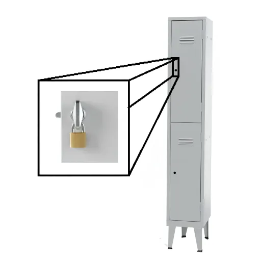 Cacifos Metálico Simples 2 Portas 1900x300x500mm Cadeado Metálico