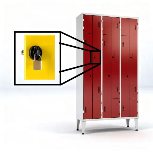 Cacifos Metálicos Cor Triplo 6 Cacifos em L 1900x1150x500mm Cadeado