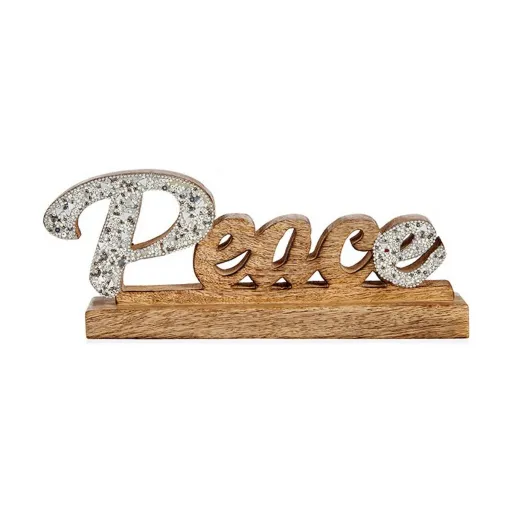 Figura Decorativa Krist+ Peace Prateado Purpurina 6 x 13 x 31 cm