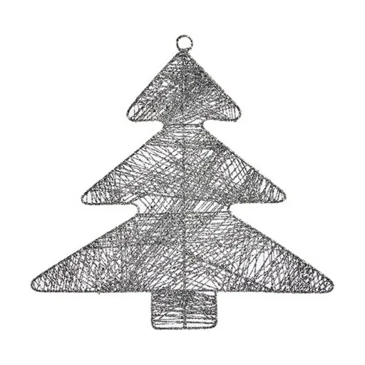 Adorno Natalício Krist+ Prateado Metal Plástico Árvore de Natal 36,7 x 0,2 x 37,5 cm