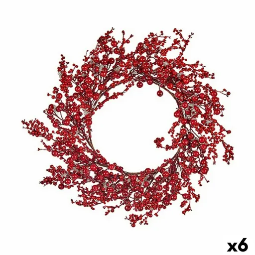 Coroa de Natal Krist+ Vermelho Plástico 48 x 10 x 48 cm (6 Unidades)