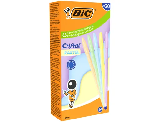 Esferográfica Bic Cristal Pastel Cores Sortidas Ponta 1 mm