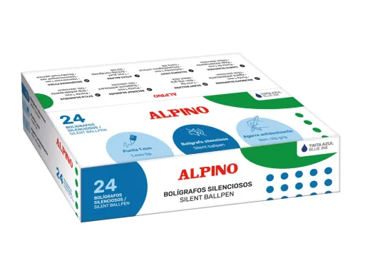 Esferográfica Alpino Silenciosa Pega Antiderrapante Tinta Azul Ponta 1 mm
