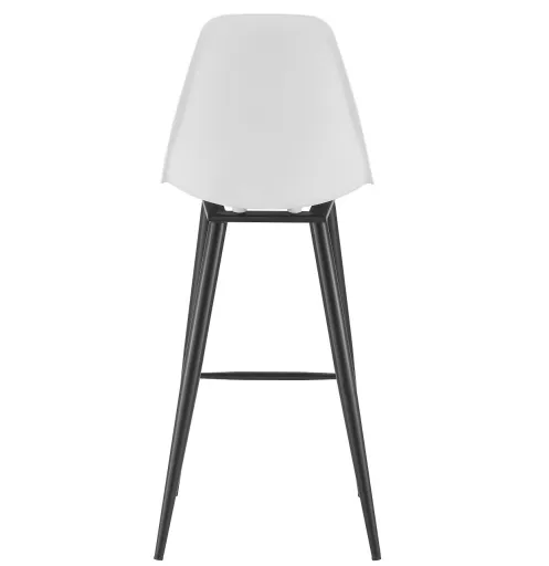 Banco Bar CLUNY, Metal Cor Preto, Polipropileno Branco