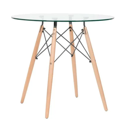 Mesa STAR , Madeira, Vidro, 100 Cms de Diâmetro