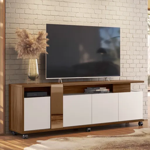 Móvel TV NEW CRISTAL, Noz e Casca de Ovo, 183 Cms.