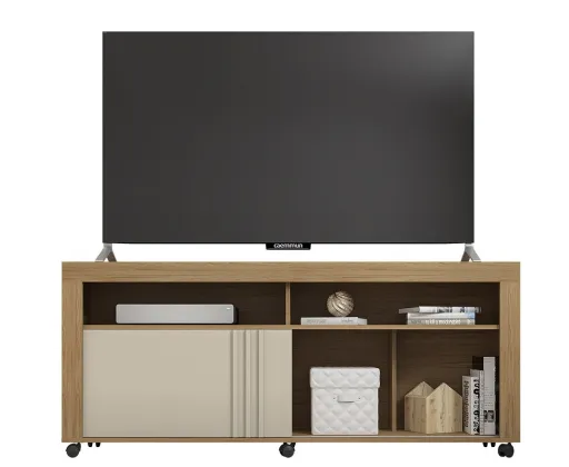Móvel TV NEW JOY, Buriti e Casca de Ovo, 160 Cms.