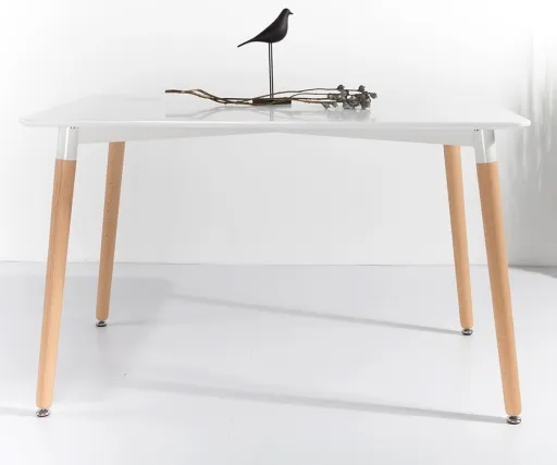 Mesa NURY, Madeira, Tampo Lacada Branco, 120 x 80 Cms