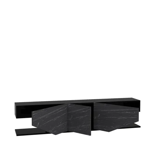 Móvel TV VIOLET, Bilaminado Mármore Preto, 180 Cms