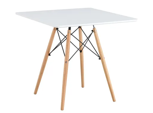 Mesa STAR, Base Madeira, Tampo Blanco, 80 x 80 Cms