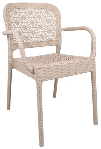 Cadeirão LATOJA, Empilhável, Polipropileno Beige