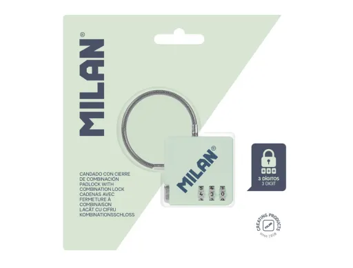 Cadeado Milan Coleção 430 Since 1918 com Fecho de Combinação Cor Verde