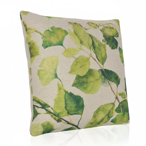 Almofada Decorativa Com Padrão De Folhas 45x45cm