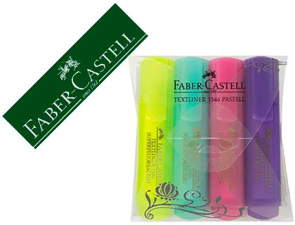 Marcador Faber Fluorescente 1546 Cor Pastel Estojo 4 Unidades Sortidas