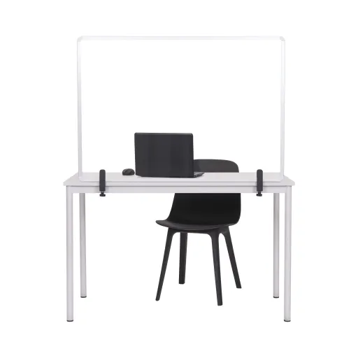 Protetor Acrílico 900x600mm com Estrutura Alumínio e Fixação à Mesa