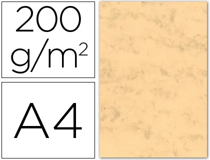 Cartolina Marmoreada 200 gr Pack 100 Folhas Din a4 Ocre