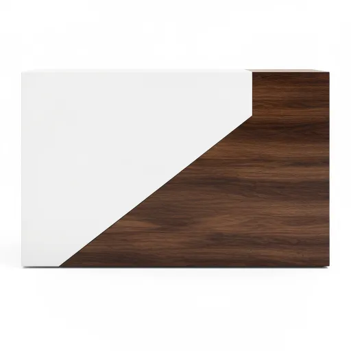 Balcão de Receção 5 1600x721mm: Design de Camadas Horizontais e Modernidade
