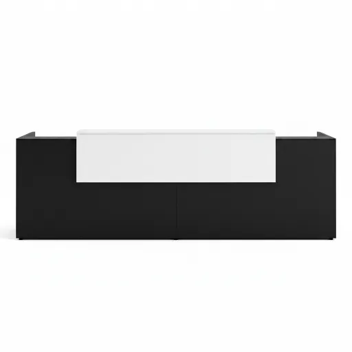 Balcão Receção 8 DUO 3200x721x1110mm Preto e Branco: Design Imponente