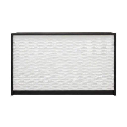 Balcão de Receção 6 Preto e Branco 1600mm: Imponência e Design 3D