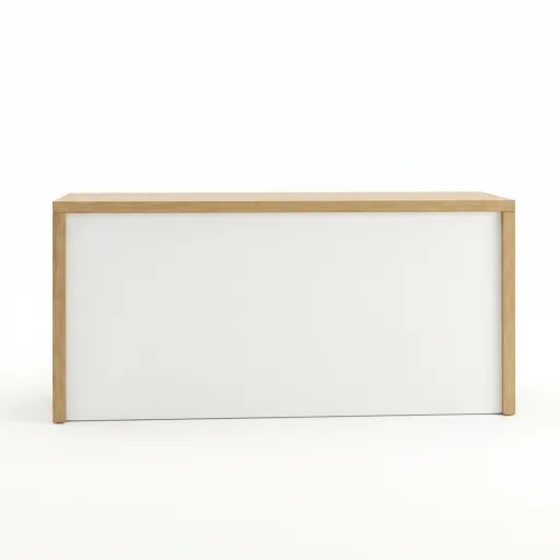 Balcão de Receção Fercia 4 Branco e Carvalho: Design Compacto 1400