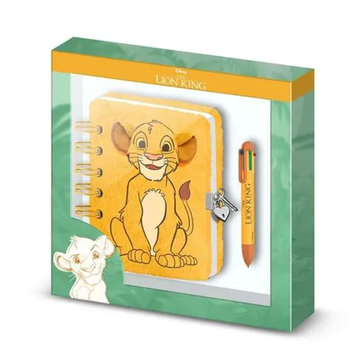 Caderno de Argolas com Caneta The Lion King Amarelo 24 x 23 x 2,5 cm A5