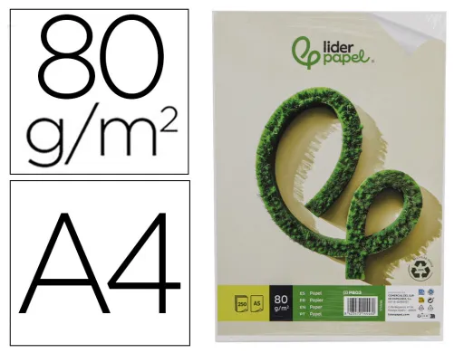 Papel Fotocopia Liderpapel Din a5 Reciclado 80 gr Embalagem de 250 Folhas