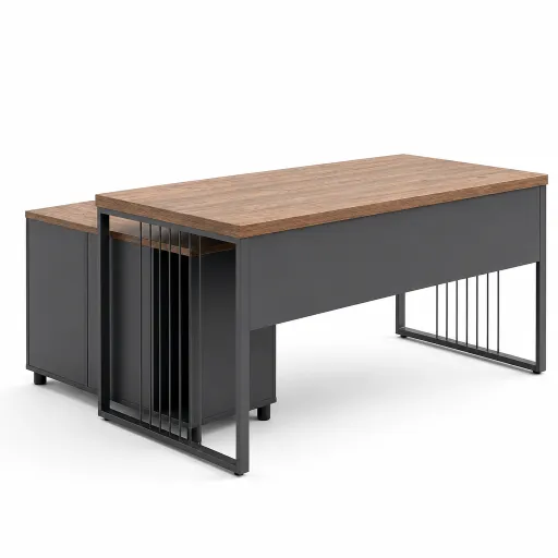 Secretária Ergolab Riva 160x80 Carvalho e Preto – Máxima Elegância