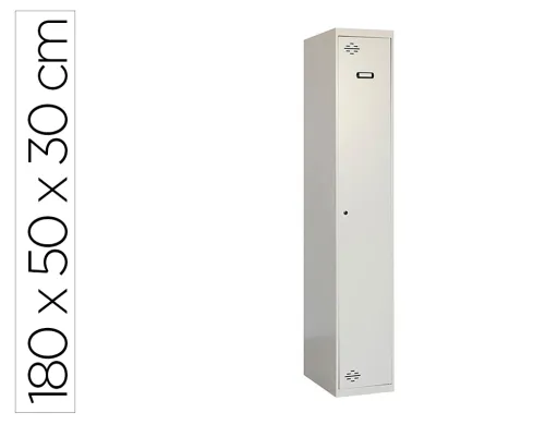 Cacifo Metalico Simonlocker 1 Porta com Fechadura Respiro e Caixilho para Etiquetas Cinza/Cinza 1800x500x300 mm