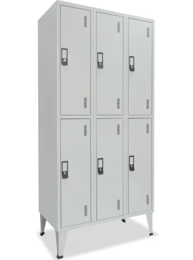 Cacifos Metálico Triplo 6 Cacifos 1900x900x500 mm Cinza Standard