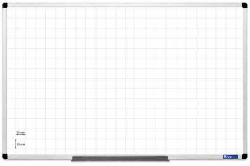 Quadro Branco Quadriculado Porcelana 450x600 mm Moldura Alumínio Maya
