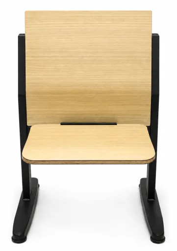 Cadeira de Formação Sem Prancheta Acabamento Madeira Riva Office 80,5x55x82cm