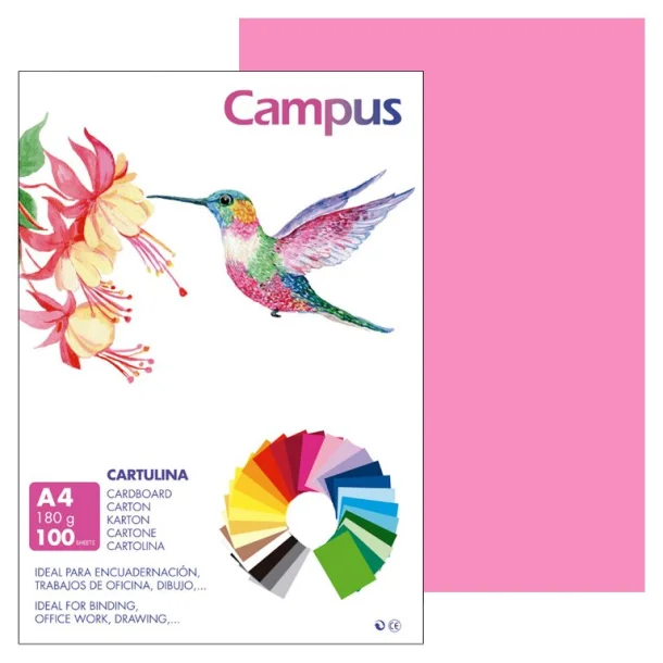 Cartolina Campus A4 180G Rosa Chiclete - Campus