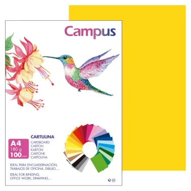 Cartolina Campus A4 180G Amarelo Gualda - Campus
