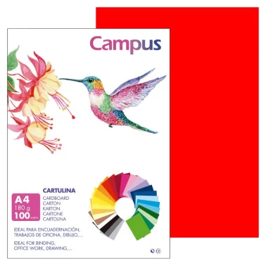 Cartolina Campus A4 180G Tomate - Campus