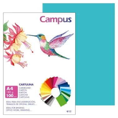 Cartolina Campus A4 180G Turquesa - Campus
