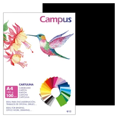 Cartolina Campus A4 180G Preto - Campus