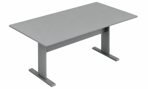 Mesa de Reunião Retangular 2000x1000x740 mm Cinza - Única