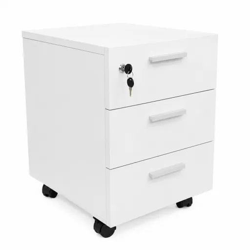 Bloco de Gavetas Riva Branco 3 Gavetas 380x470x535mm em Melamina