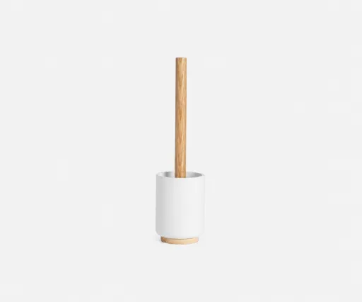 Piaçaba Andrea House Branco e Madeira Natural Ø9,5x39,5 cm